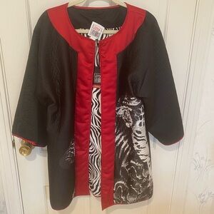 Very Vollbrach  Reversible  Quilted Jacket Leopard Zebra L. NWT